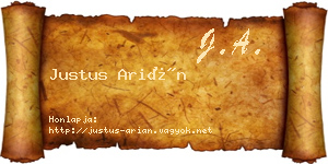 Justus Arián névjegykártya